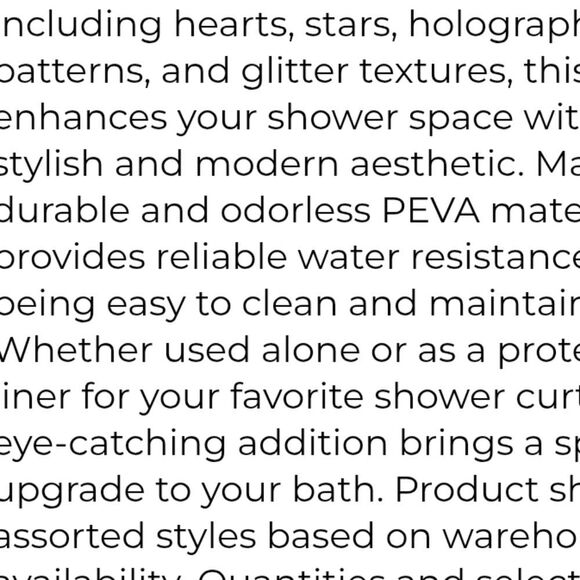 Comfort Bay Iridescent Hearts Shower Curtain Liner - Picture 5 of 8